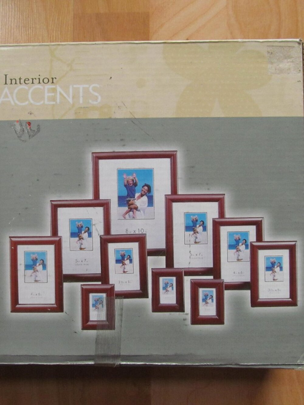 10 Piece Cherry Finish Photo Frame Set NEW